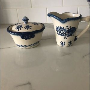 Bella Casa ceramic creamer and sugar bowls